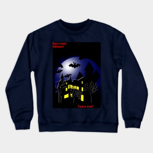 Halloween. Scary house at night Crewneck Sweatshirt